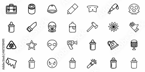 Playful doodles showcase a quirky collection of everyday objects and whimsical icons for creative projects