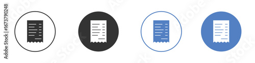 Paper receipt icon simple minimalist Vector EPS