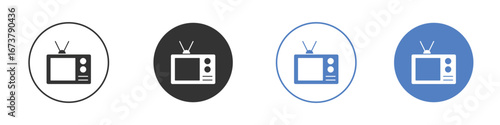 Old television icon simple minimalist Vector EPS