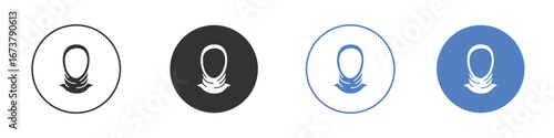 Muslim woman icon simple minimalist Vector EPS