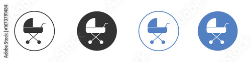 Baby carriage icon simple minimalist Vector EPS