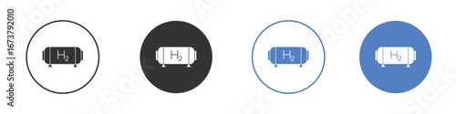 Hydrogen gas tank icon simple minimalist Vector EPS