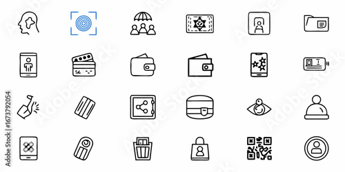 Collection of modern icons representing business, technology, and security concepts for dynamic presentations.