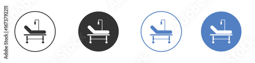 Hospital bed icon simple minimalist Vector EPS