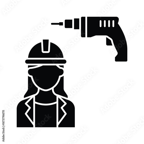 Drill machine Vector Icon which can easily modify or edit