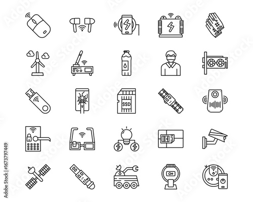 Technology Line Vector Icons