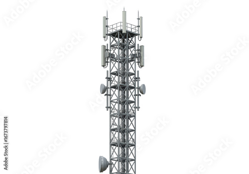 Isolated telecommunications tower antenna for wireless signal transmission on a structure