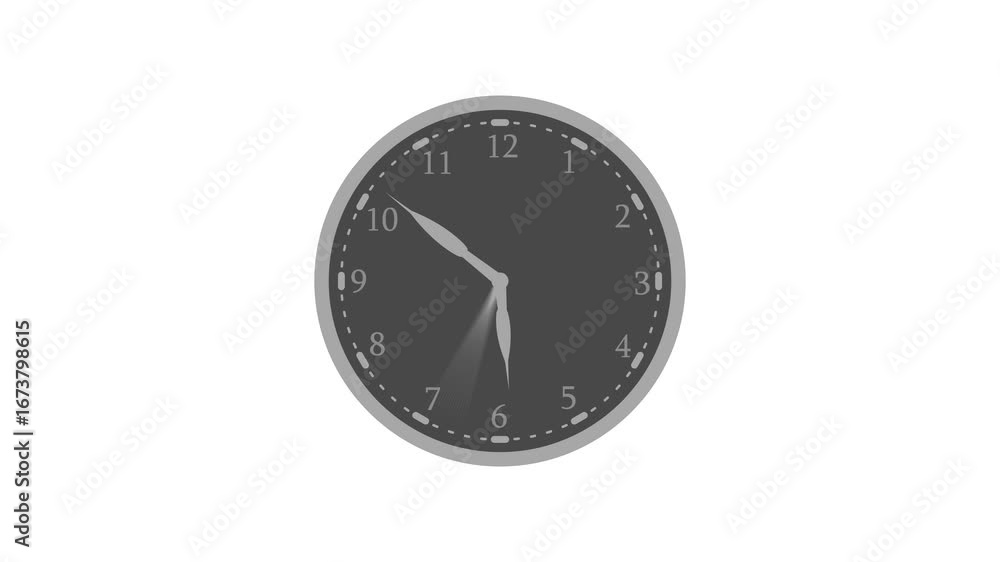 Minimal simple analog clock isolated animation Minimal simple analog clock isolated animation
