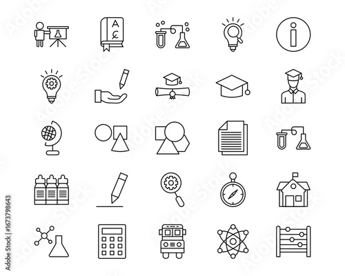 Back to School Line Vector Icons
