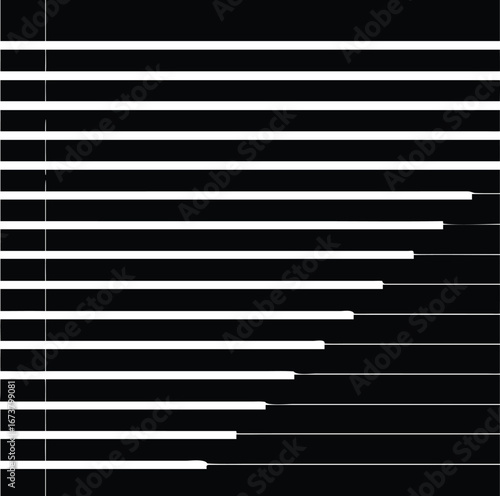 A bar graph shows data trends with black bars on a white background