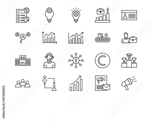 Entrepreneurship Line Vector Icons