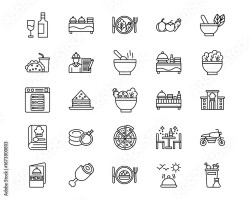 Catering Line Vector Icons