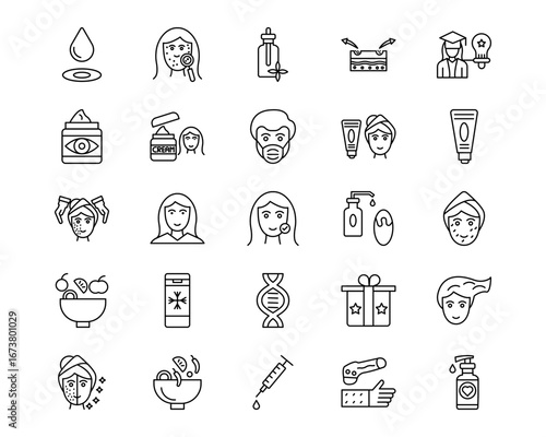 Skincare Line Vector Icons