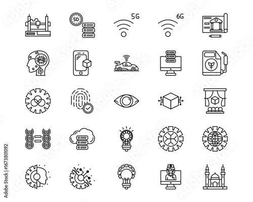 The Future Line Vector Icons