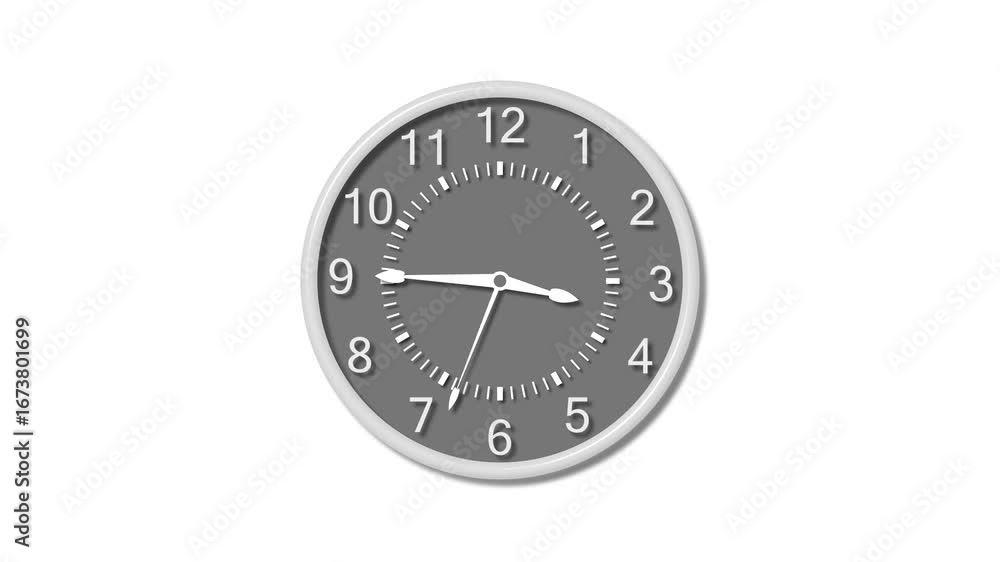 Count down circle analog clock isolated animation Count down circle analog clock isolated animation