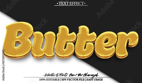 Creamy Dairy Soft Melted Butter Text Effect Editable Alphabet