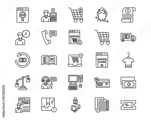 Web Store Line Vector Icons