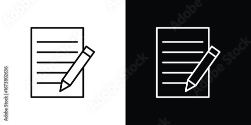 Writing icon Clip Art design. Line icons