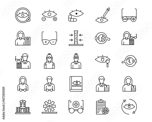 Optometrist Line Vector Icons