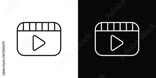 Video icon Clip Art design. Line icons