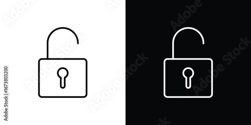 Unlock icon Clip Art design. Line icons