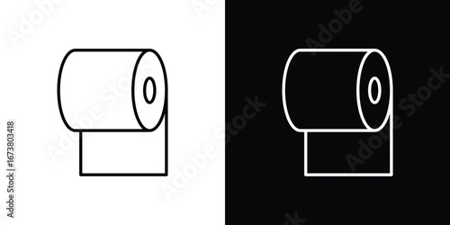 Toilet Paper icon Clip Art design. Line icons