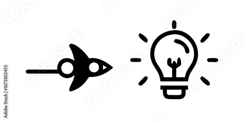 The light bulb icon symbolizes a bright idea, innovation, and creative inspiration