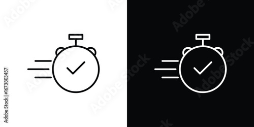 Time fast icon Clip Art design. Line icons