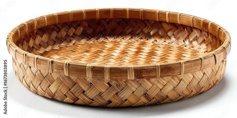 Fototapeta premium Round woven bamboo basket (3)