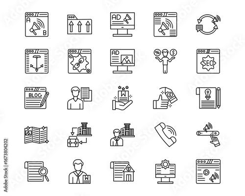 Copywriting Line Vector Icons