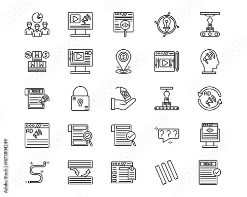 Copywriting Line Vector Icons