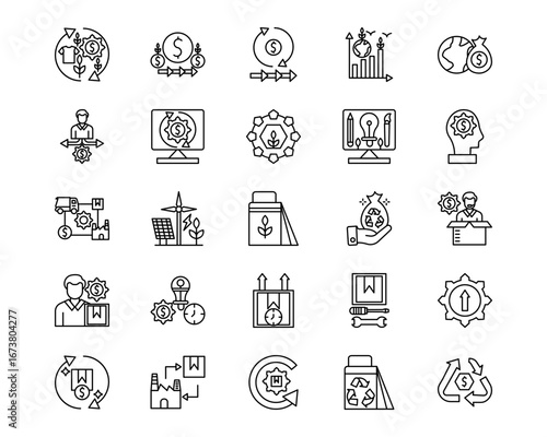 Economy Line Vector Icons