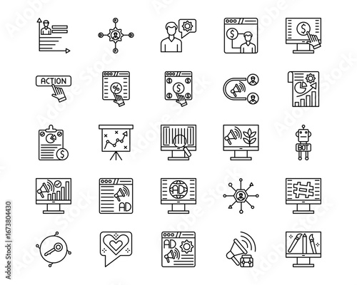 Social Media Agency Line Vector Icons