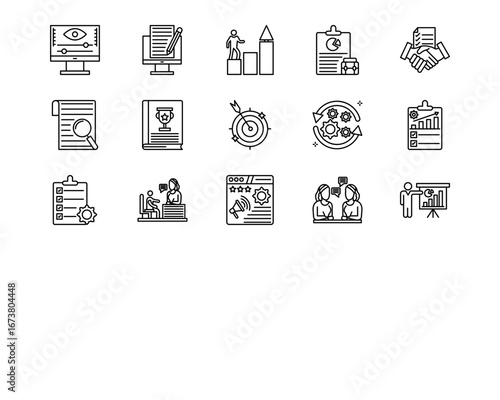 Social Media Agency Line Vector Icons