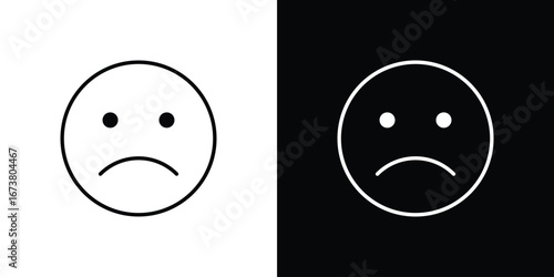 Sad icon Clip Art design. Line icons