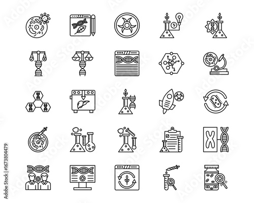 Bioengineering Line Vector Icons