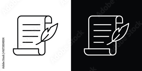 Quill icon Clip Art design. Line icons