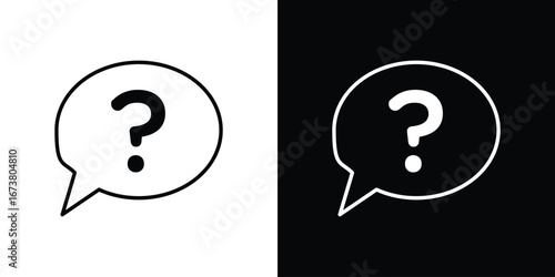 Question icon Clip Art design. Line icons