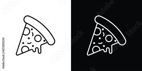 Pizza icon Clip Art design. Line icons