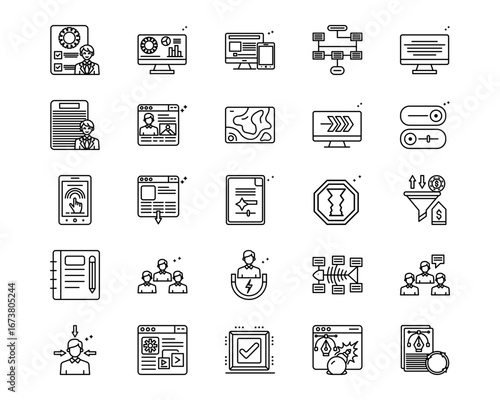 UX and UI Line Vector Icons