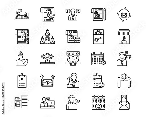 Human Resources Line Vector Icons