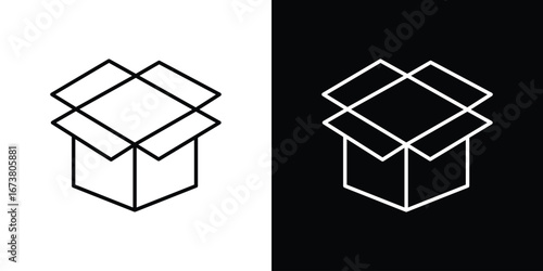 Open box icon Clip Art design. Line icons