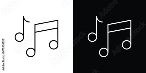 Music note icon Clip Art design. Line icons