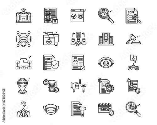 GDPR Line Vector Icons