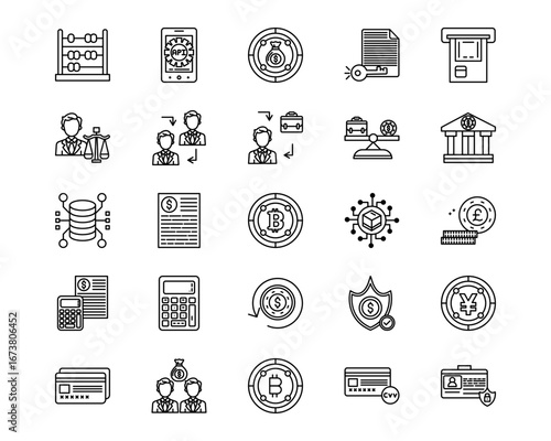 Fintech Line Vector Icons