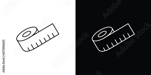 Meter tape icon Clip Art design. Line icons