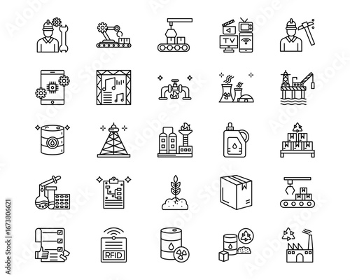 Industry Line Vector Icons