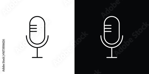 Microphone icon Clip Art design. Line icons