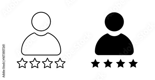 Client Satisfaction Icon Set – Reputation Stars, Business Evaluation, Online Review Vector