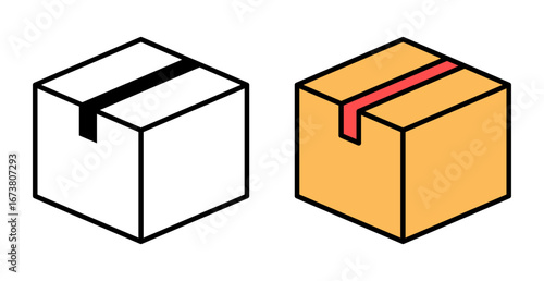 Box Icon Isolated on Transparent Background. Vector Illustration